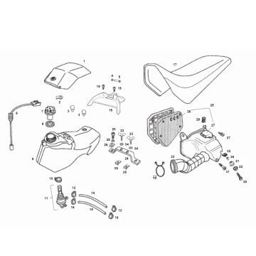 Benzinetank - Tankvlotter - Vacuümkraan Derbi Senda SM DRD 2006