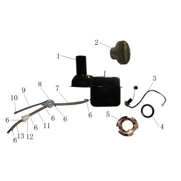 Benzinetank - Tankvlotter - Vacuümkraan Turbho RG50 smokey