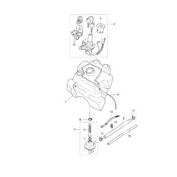 Benzinetank - Tankvlotter - Vacuümkraan Yamaha Aerox 50 2-takt LC