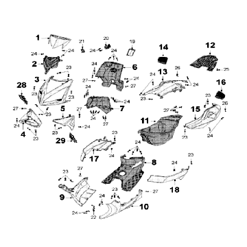 Kappen - Beplating - Helmbak Peugeot Speedfight 3 50 2-takt AC Blauw