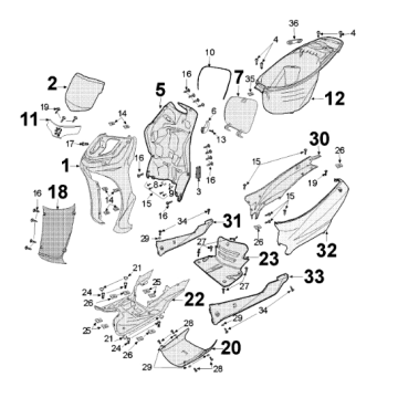 Beplating Peugeot Tweet 125 E3 2010-2013 DUNE (M9)