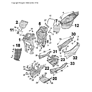 Kappen - Beplating - Helmbak Peugeot Tweet Evo onyx grey (I6)