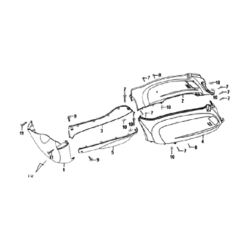 Motorschermen - Zijskirts - Onderspoiler Sym Fiddle II (WH006) white Motorschermen - Zijskirts - Onderspoiler Sym Fiddle II (WH006) white