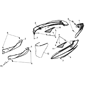 Motorschermen - Achterdrager Sym Symphony SR (LX17348) chestnut