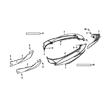 Motorschermen - Achterdrager Sym Symphony SR (R010CA) red