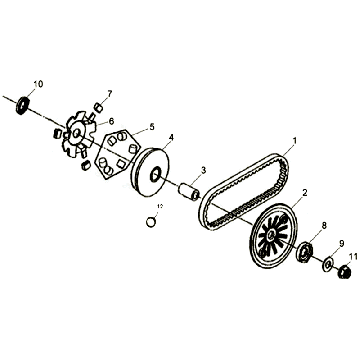 Variateur - V-snaar Sym Allo (WH871) champagne
