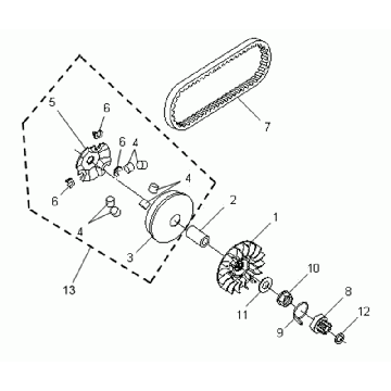 Variateur - V-snaar Sym VS125 Euro 3