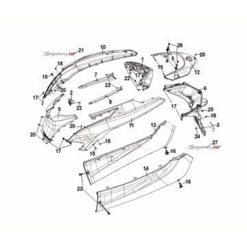 Body cover - tail light Sym Symphony ST 125i LC E5 GREY (GY-010U)