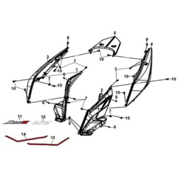 Body Cover Sym Orbit III 125i E5 Blue/Gray (BU-300S/GY-7450U)