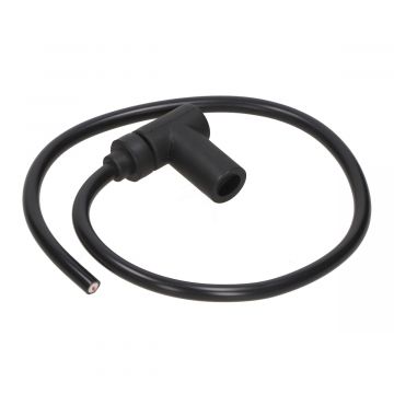 Bougiedop rubber 90 graden met kabel 47cm 7mm dikte geschikt voor 2-takt 50cc