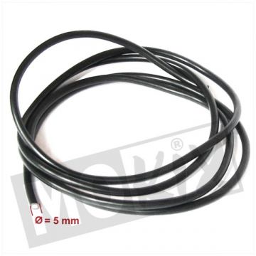 Bougiekabel 5mm 1.9m zwart