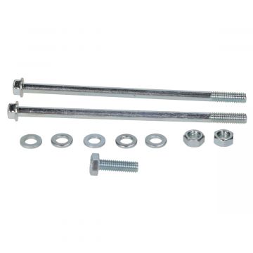 Boutset zilver motorophanging Piaggio-Gilera SI/Ciao/Citta DMP 10 stuks (3 bouten-2 moeren-5 ringen)