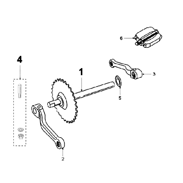 Trapas- Crank- Trappers Peugeot Vogue 50 2-takt AC zwart