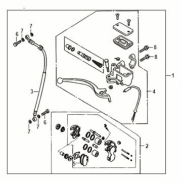 Remklauw - Remcilinder - Remleiding Sym Jet 14 50i Euro 5