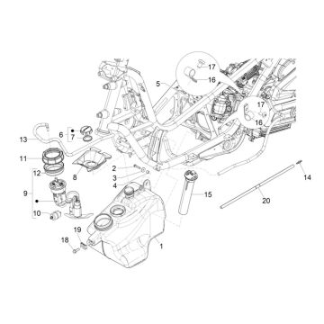 Benzinetank - Tankvlotter - Benzinepomp Piaggio MP3 300 HPE / 300 HPE Sport ABS Euro 5 2020-2022