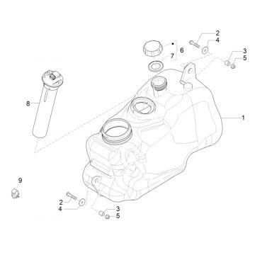 Benzinetank - Tankvlotter - Benzinepomp Piaggio MP3 300 ie LT Business - Sport (met en zonder ABS) 2016-2018