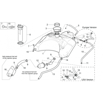 Brandstoftank Aprilia SR 50 H2O ie+carb 2004-2009