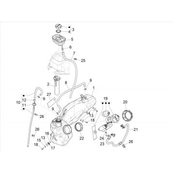 Benzinetank - Tankvlotter - Benzinepomp Piaggio Liberty 125 IGET 3V IE ABS Euro 4 2015-2019