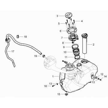 Benzinetank - Tankvlotter - Benzinepomp Piaggio Beverly 125 RST 4V Euro 3 2010-2015