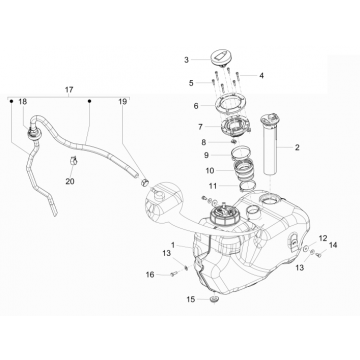 Brandstoftank Piaggio Beverly 350 E3 Sport Touring 2013-2014