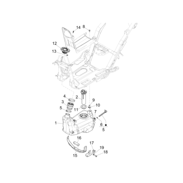 Benzinetank - Tankvlotter - Vacuümkraan Piaggio NRG Power DD 50 2-takt LC 2007-2017