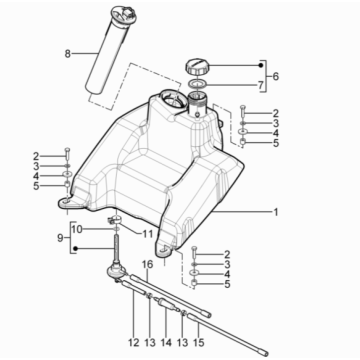Benzinetank - Tankvlotter - Vacuümkraan Piaggio Typhoon 50 2-takt Euro 3 2011