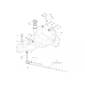 Benzinetank - Tankvlotter - Vacuümkraan Piaggio Zip 50 SP 2-takt LC 2006-2013