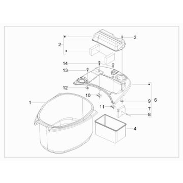 Helmbak Vespa S 50 4-takt 4V AC