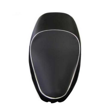 Buddyseatdek-zadelovertrek Vespa S standard zwart met witte bies