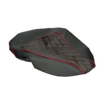Buddydek/zadelhoes  Piaggio Zip 2000→50cc 2/4-takt Chesterfield zwart/rood made in EU