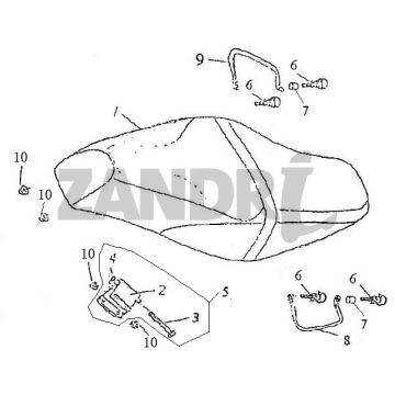 Zadel BTC Grande Retro GT1 blauw creme metallic