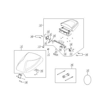 Zadel Kymco Agility Fat 12' 4-takt zwart lang