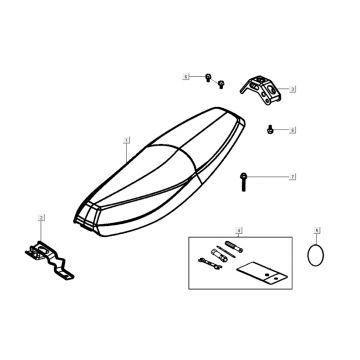 Zadel Kymco K-Pipe 4-takt Glans Zwart