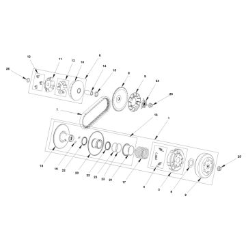 Variateur - V-snaar - Koppeling Bye-Bike