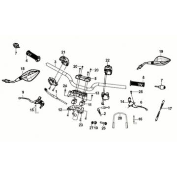 Stuur - Handvatten - Remhevel -Gaskabel - Spiegels Sym Fiddle ll Euro 5