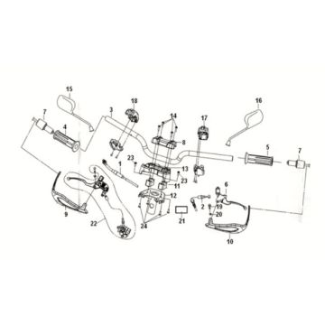 Cable - switch - handle lever Sym Crox 50 E5 BLACK/BLACK (BK-007U)