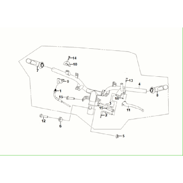 Stuur - Handvatten - Remhevel -Gaskabel Sym Fiddle ll Euro 5