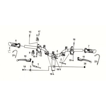Cable - switch - handle lever Sym Orbit III 50 E5
