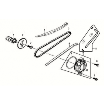 Cam shaft-cyl. head l. side cover Sym Fiddle III 50 E3