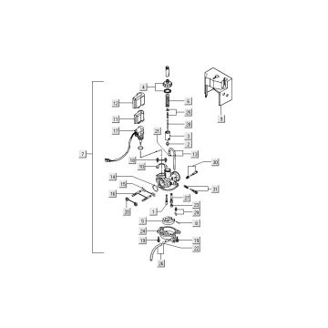 Carburateur - Choke Kymco Dink 50 2-takt LC zilver