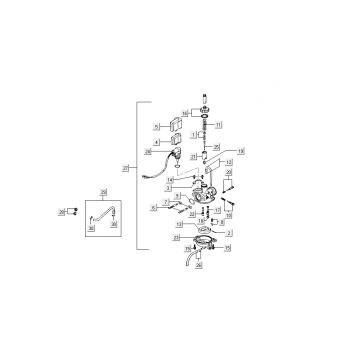Carburateur - Choke Kymco B&W LC 2-takt zilver