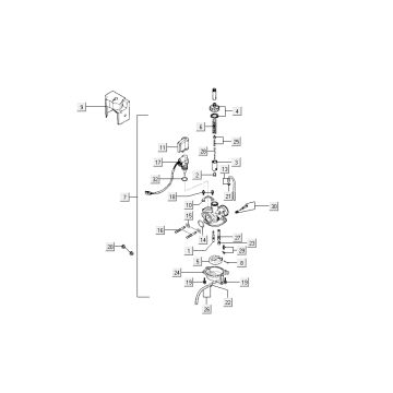 Carburateur - Choke Kymco People 50 2-takt rood