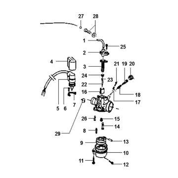 Carburateur onderdelen Piaggio Typhoon 50 2-takt AC 1998-2005