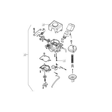 Carburateur Kymco Agility FR 12" 4-takt Euro 4 bruin