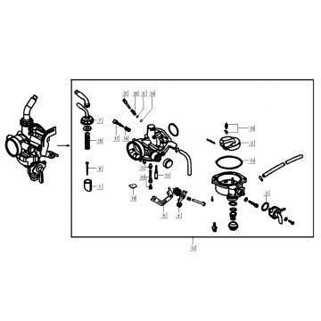 Carburateur Kymco K-Pipe 4-takt Wit