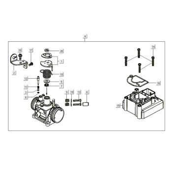 Carburateur Kymco Like 200i 4-takt AC wit