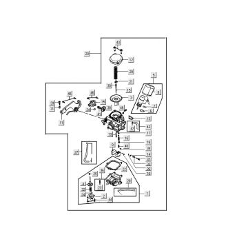 Carburateur Kymco Super8 Street 50 4-takt rood