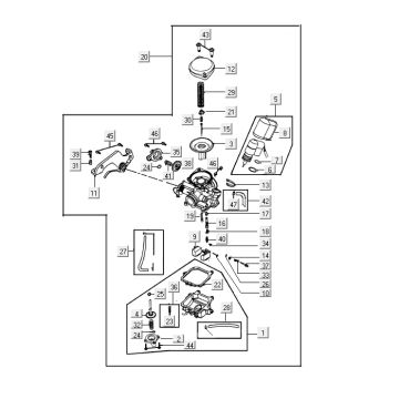 Carburateur Kymco VP 50 4-takt AC zwart