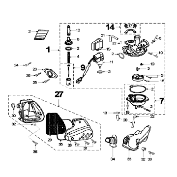 Carburateur Peugeot Speedfight 2 50 2-takt AC Zwart
