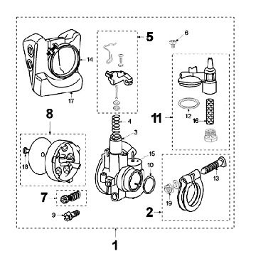 Carburateur Peugeot Vogue Zwart